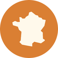 france en blanc avec cercle orange